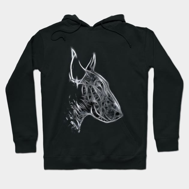 Bull Terrier Portrait Art Loft Hoodie by SKornackiArt